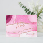 PixDezines RSVP水彩Agateバルミツワー✡ 出欠カード (スタンド正面)