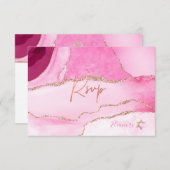 PixDezines RSVP水彩Agateバルミツワー✡ 出欠カード (正面/裏面)