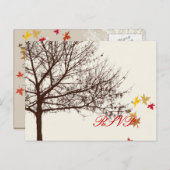 PixDezines RSVP秋の結婚式 インビテーションポストカード (正面/裏面)