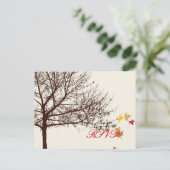 PixDezines RSVP秋の結婚式 インビテーションポストカード (スタンド正面)