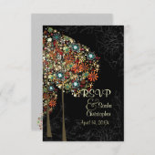 PixDezines rsvp秋の開花/DIYカラー 出欠カード (正面/裏面)