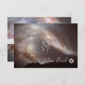 PixDezines RSVP銀河系ミルキーウェイバー(ユダヤ教の)バル・ミツバー✡ 出欠カード (正面/裏面)