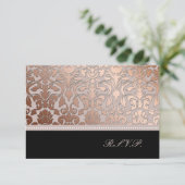 PixDezines rsvp銅フェイクダマスク/ディーカラー 出欠カード (スタンド正面)