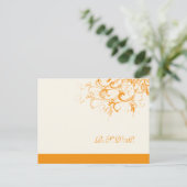 PixDezines RSVP オレンジの渦巻き/手作り背景 インビテーションポストカード (スタンド正面)