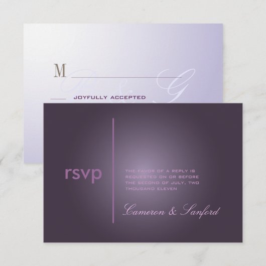 PixDezines RSVP +コンテンポラリー classy/plum (正面/裏面)