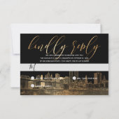 PixDezines RSVP ニューヨークのスカイライン/疑似ゴールド (裏面)