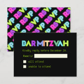 PixDezines RSVP ネオンライト/ベガススタイル/ミツヴァー (正面/裏面)