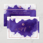 PixDezines RSVP バット・ミツバ祭 , パープル・ウォーターカラー✡ (正面/裏面)