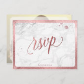 PixDezines RSVP/フェイクバラ金ゴールド/MARBLE インビテーションポストカード (正面/裏面)