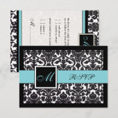 PixDezines rsvp ブラック フローラ ダマスク/DIY カラー (正面/裏面)