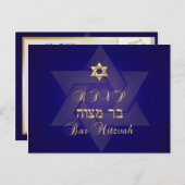 PixDezines rsvp（ユダヤ教の）バル・ミツバークラシック(5 x 7招待状) インビテーションポストカード (正面/裏面)