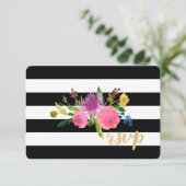 PixDezines rsvp(ユダヤ教の)バル・ミツバー/DIYstripes/フローラ 出欠カード (スタンド正面)