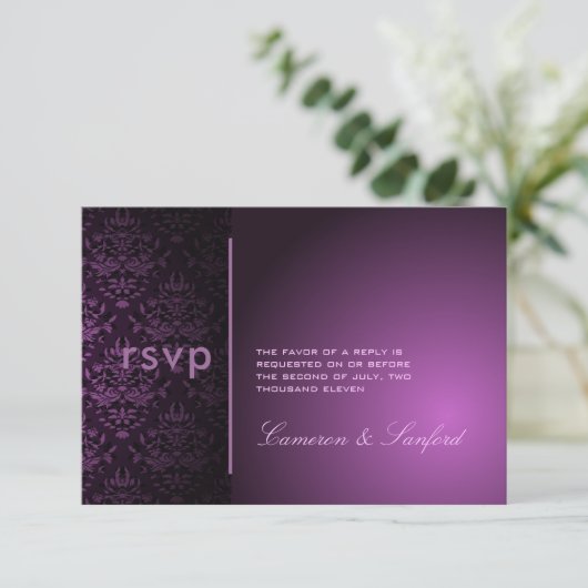 PixDezines RSVP Bijoux Damask/plum (スタンド正面)