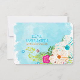 PixDezines rsvp blue+orange hibiscus