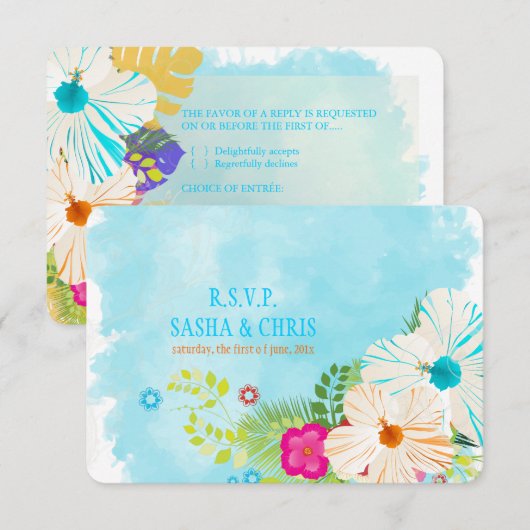 PixDezines rsvp blue+orange hibiscus (正面/裏面)