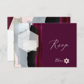 PixDezines RSVP Burgundy Waterカラーバルミツワー✡ (正面/裏面)