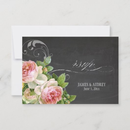 PixDezines rsvp chalkboard+ヴィンテージバラ+旋回 (正面)