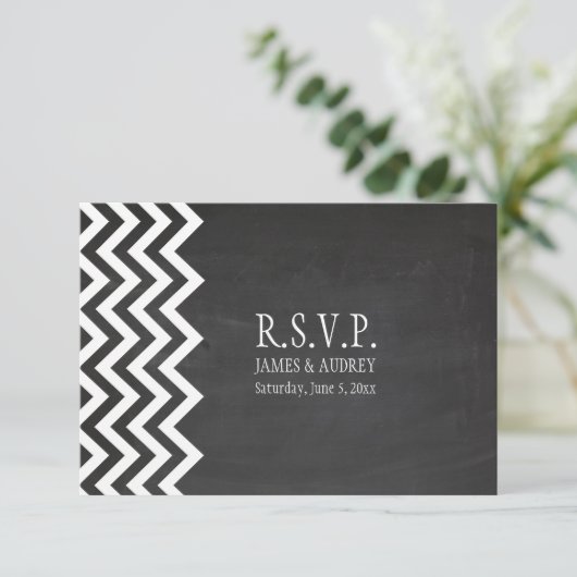 PixDezines rsvp chalkboard+chevron (スタンド正面)