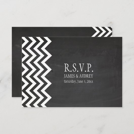 PixDezines rsvp chalkboard+chevron (正面/裏面)