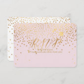 PixDezines RSVP Dazzled/フェイク金ゴールド/バラQuarts (正面/裏面)