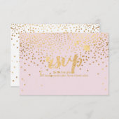 PixDezines RSVP Dazzled/フェイク金ゴールド/バラQuarts (正面/裏面)