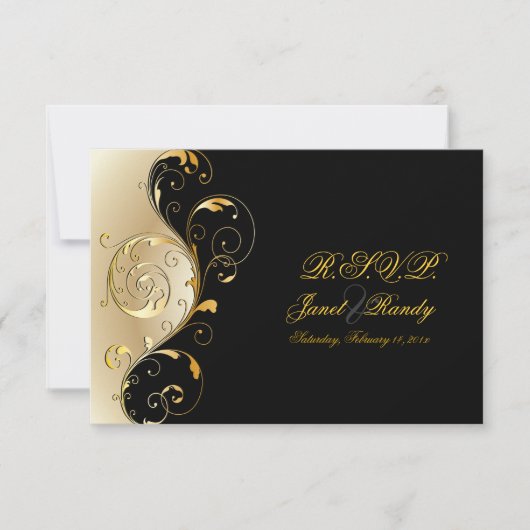 PixDezines rsvp Filigree+swarls/black+金ゴールド (正面)