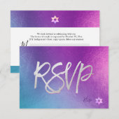 PixDezines RSVP H2パープルグラデーション+ピンクバルミツワー✡ (正面/裏面)