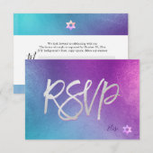 PixDezines RSVP H2パープルグラデーション+ピンクバルミツワー✡ (正面/裏面)