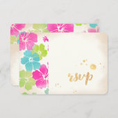 PixDezines rsvp hibiscus/ルアウ（ハワイ式宴会）/パフェイクーチメント (正面/裏面)