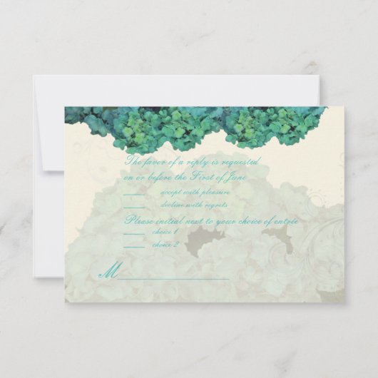 PixDezines RSVP Hydrangea、青/ティール（緑がかった色） (裏面)