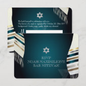 PixDezines RSVP Mitzvah/ターコイズのtallit/DIY背景 (正面/裏面)