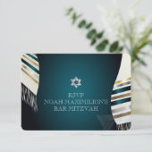 PixDezines RSVP Mitzvah/ターコイズのtallit/DIY背景 (スタンド正面)