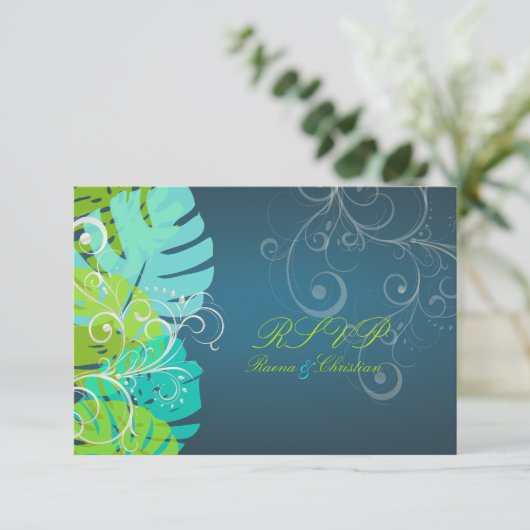 PixDezines rsvp Monstera/ライム+Aqua (スタンド正面)