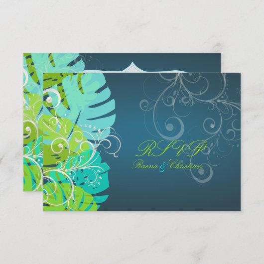 PixDezines rsvp Monstera/ライム+Aqua (正面/裏面)