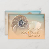 PixDezines rsvp nautilus、結婚式招待状 (正面/裏面)