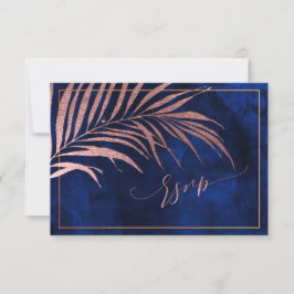 PixDezines RSVP、Palm Fronds |フェイクバラ金ゴールド 出欠カード