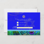 PixDezines rsvp peacockサイケデリック/バルミツワー 招待状 (裏面)