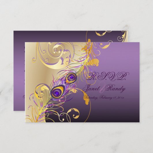 PixDezines rsvp Peacock、Filigree+swarls/DIY文字 (正面/裏面)