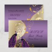 PixDezines rsvp Peacock, Filigree+swirls/DIY文字 (正面/裏面)