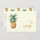 PixDezines rsvp Pineapple/金ゴールドブラシストローク (正面/裏面)