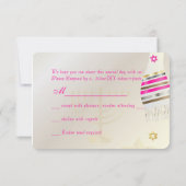 PixDezines RSVP Pink Tallitバルミツワー/金ゴールド (裏面)