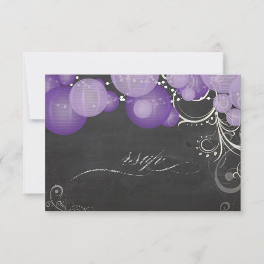 PixDezines rsvp purple lanterns+chalkboard (正面)