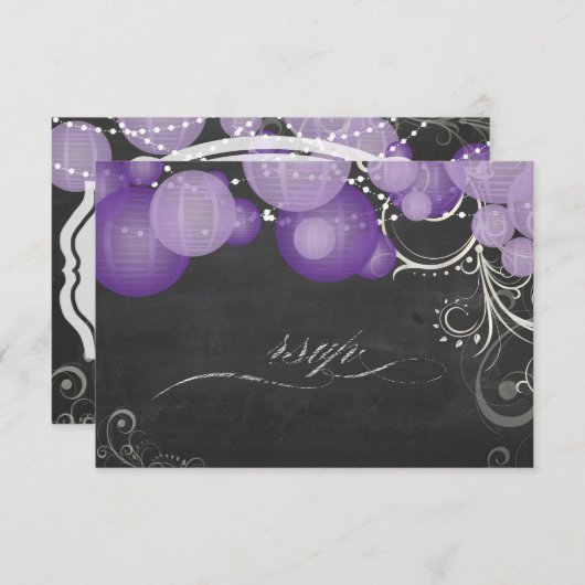 PixDezines rsvp purple lanterns+chalkboard (正面/裏面)