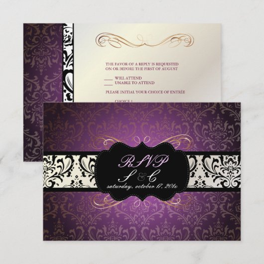 PixDezines rsvp Rossi Damask、Champange+Plum (正面/裏面)