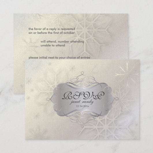 PixDezines rsvp Snowflakes、Winter Weding (正面/裏面)