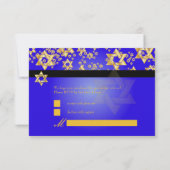 PixDezines rsvp Star of David、バー（ユダヤ教の）バル・ミツバー/blu 招待状 (裏面)