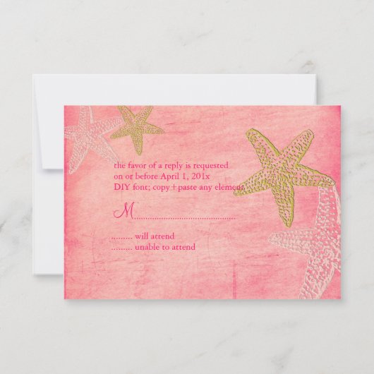 PixDezines RSVP/Starfish 出欠カード (裏面)