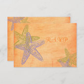 PixDezines rsvp, starfish for 5x7 出欠カード (正面/裏面)