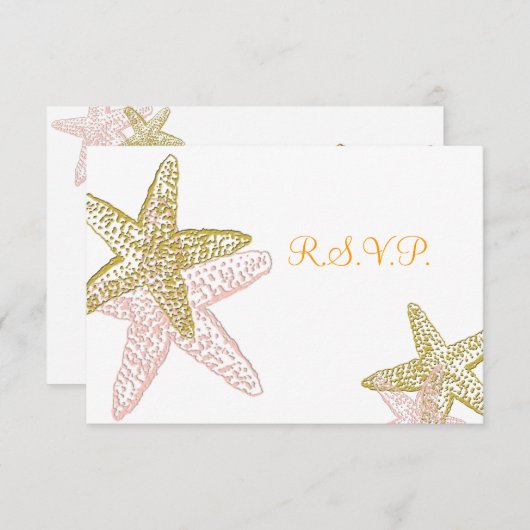 PixDezines rsvp, starfish for 5x7 出欠カード (正面/裏面)