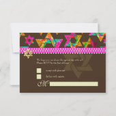 PixDezines rsvp Starsサイケデリック、バルミツワー 招待状 (裏面)